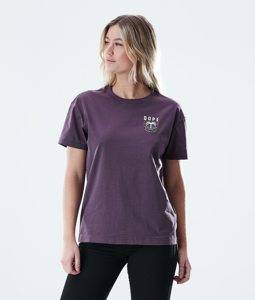 Camisetas Dope Regular Palm Mujer Moradas | 264-PKYCQB