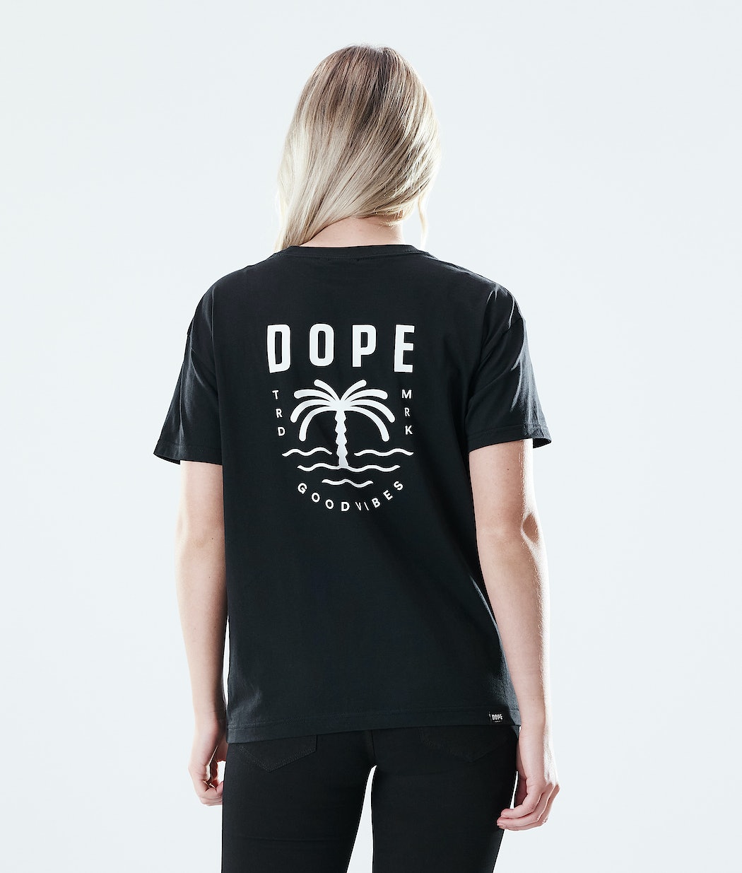 Camisetas Dope Regular Palm Mujer Negras | 920-URLPEN