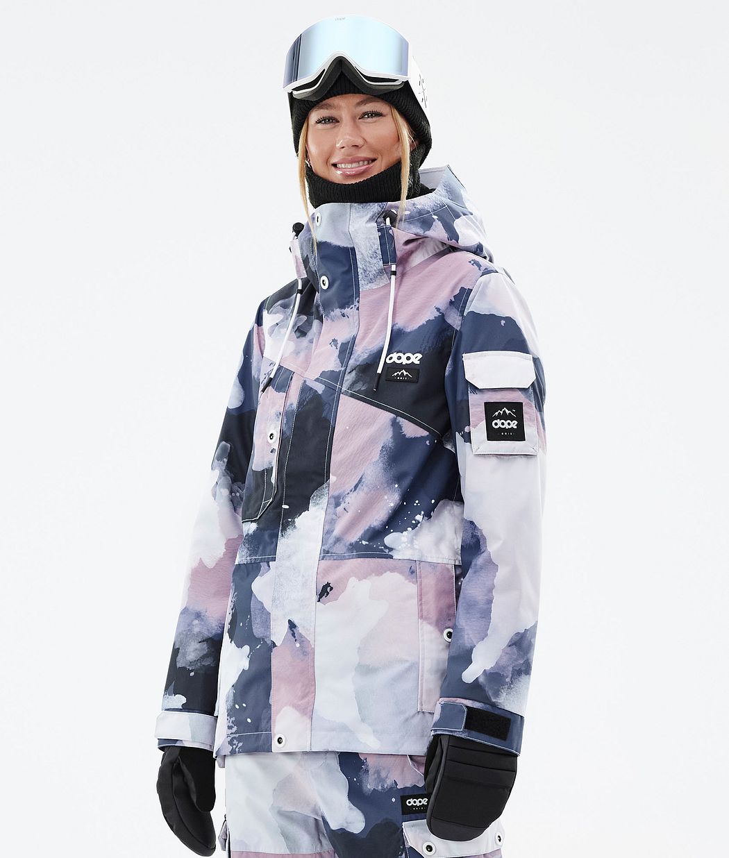 Chaqueta Snowboard Dope Adept W Mujer Rosas Azul Marino | 491-NFGOUW