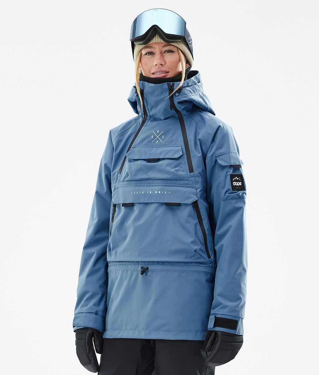 Chaqueta Snowboard Dope Akin W Mujer Azules Gris | 812-ZUPNRY