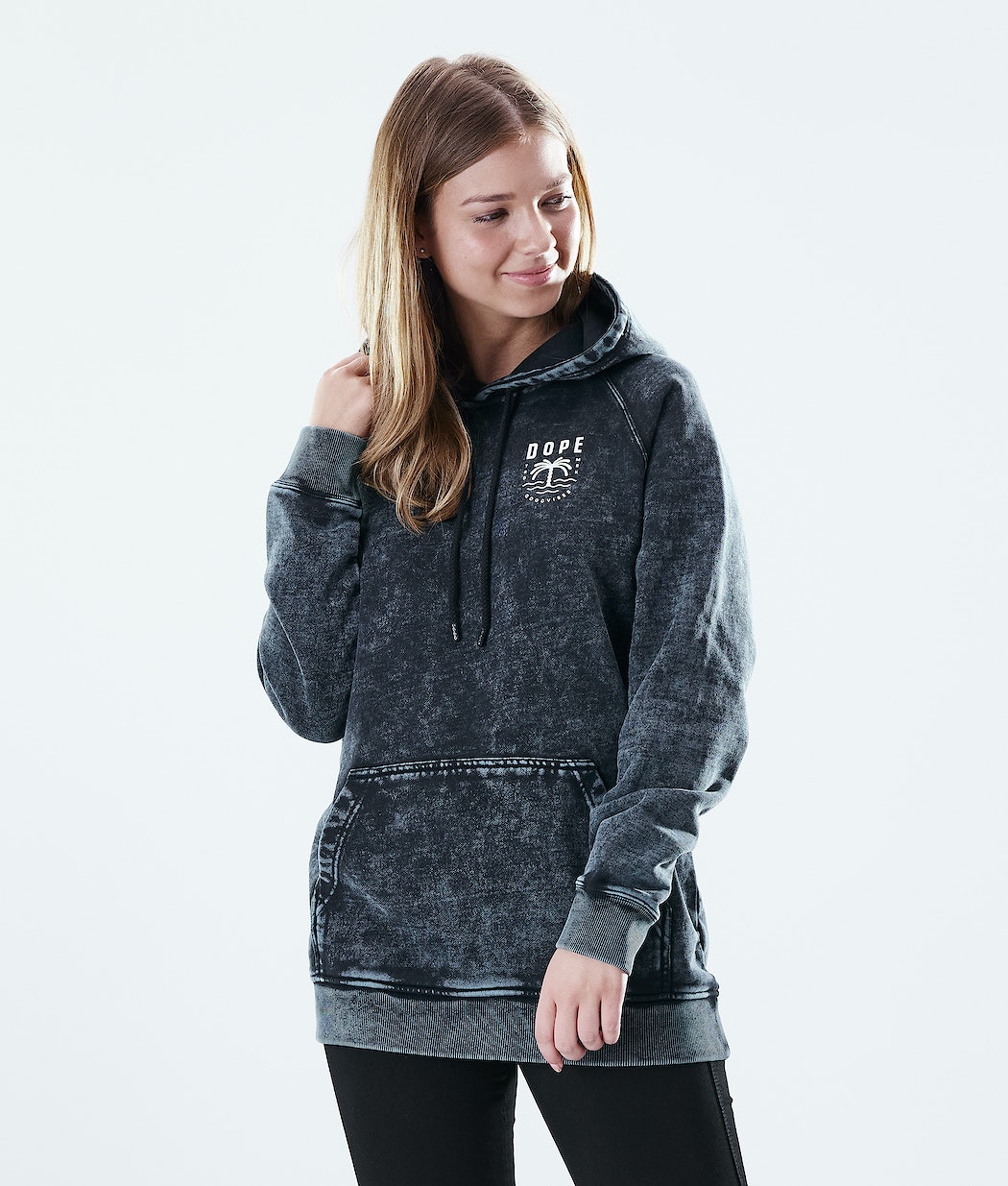 Sudadera Dope Regular Palm Mujer Negras | 460-GPFJXK