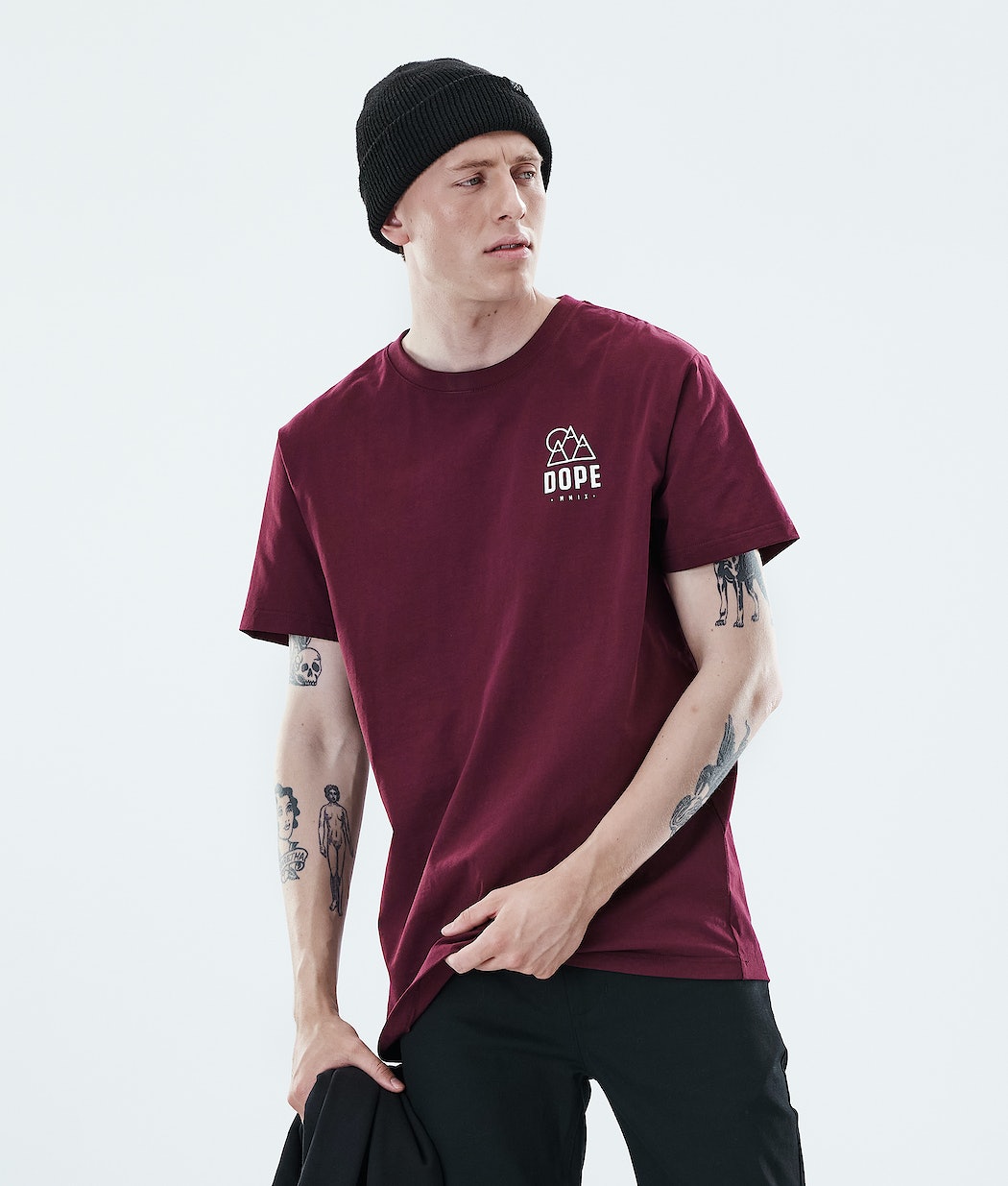 Camisetas Dope Daily Rise Hombre Burdeos | 389-RBKCJZ