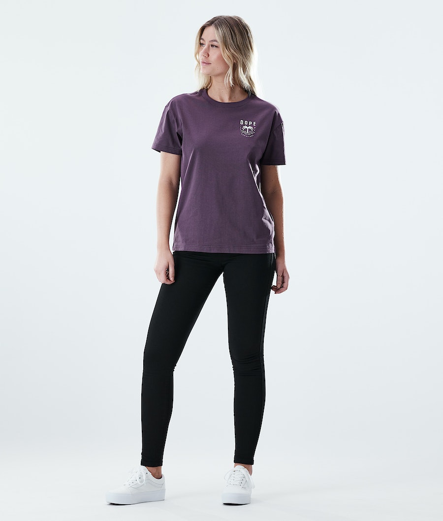 Camisetas Dope Regular Palm Mujer Moradas | 264-PKYCQB