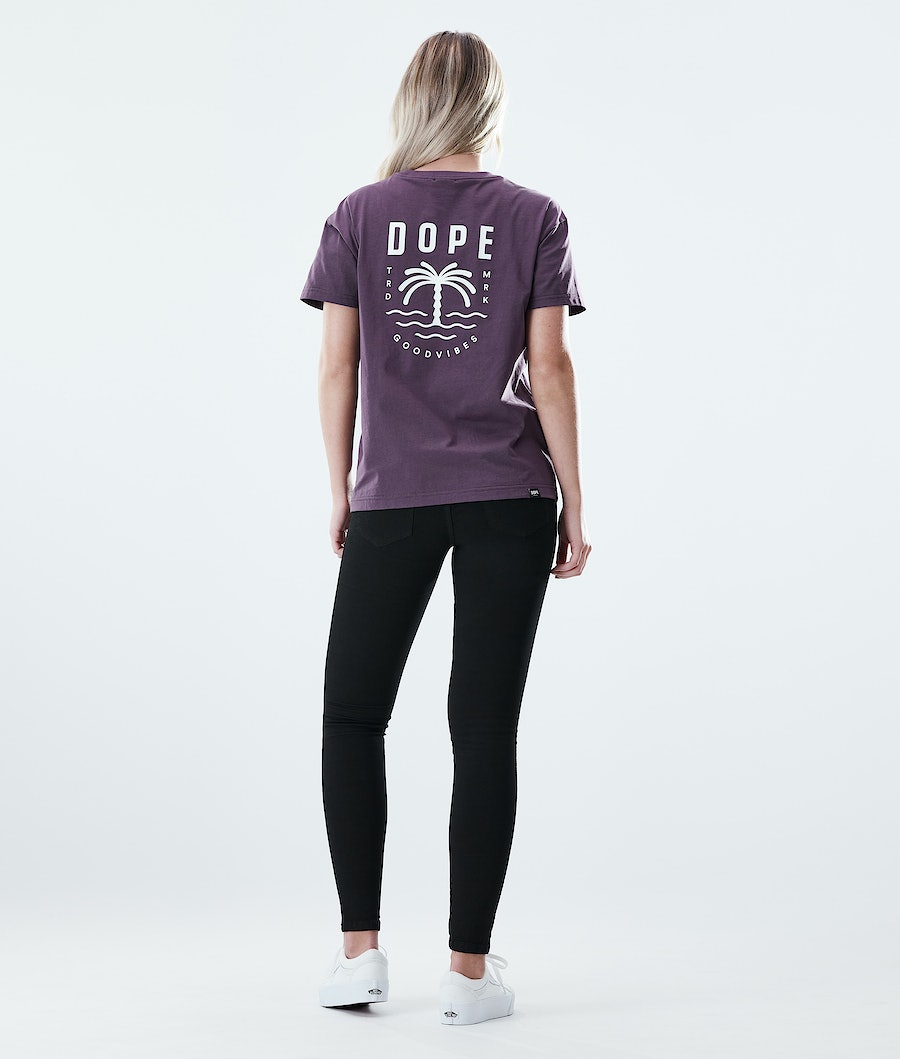 Camisetas Dope Regular Palm Mujer Moradas | 264-PKYCQB