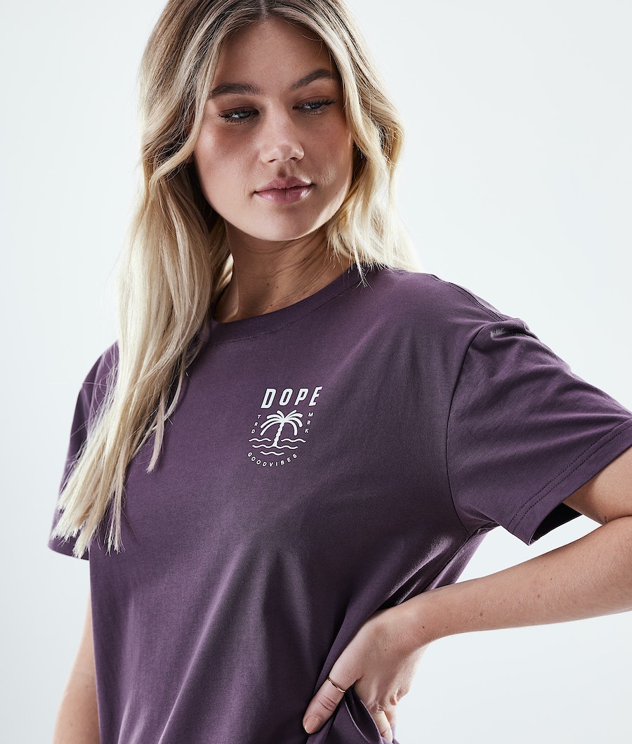 Camisetas Dope Regular Palm Mujer Moradas | 264-PKYCQB