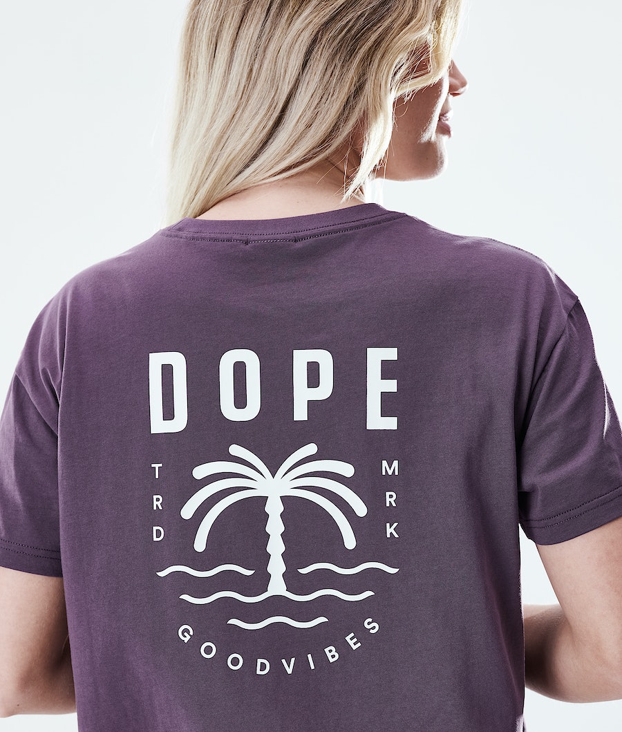 Camisetas Dope Regular Palm Mujer Moradas | 264-PKYCQB