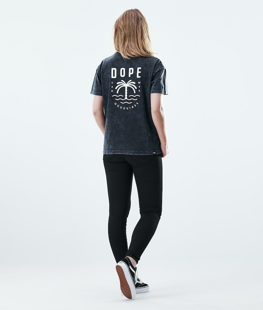 Camisetas Dope Regular Palm Mujer Negras | 146-SDMXGF