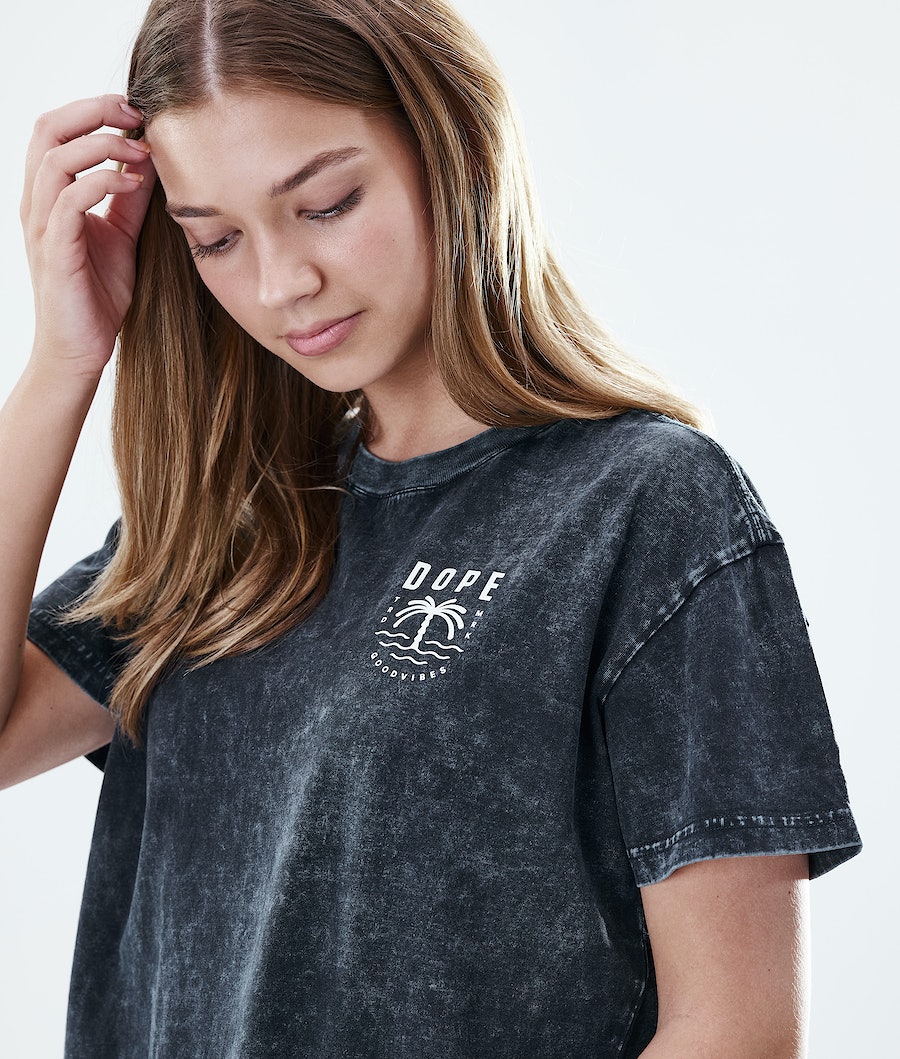 Camisetas Dope Regular Palm Mujer Negras | 146-SDMXGF
