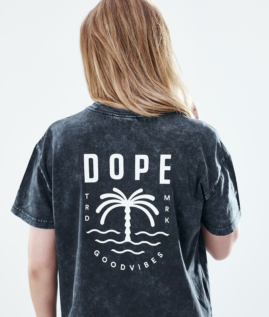 Camisetas Dope Regular Palm Mujer Negras | 146-SDMXGF