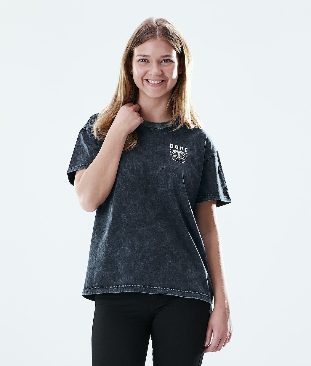 Camisetas Dope Regular Palm Mujer Negras | 146-SDMXGF