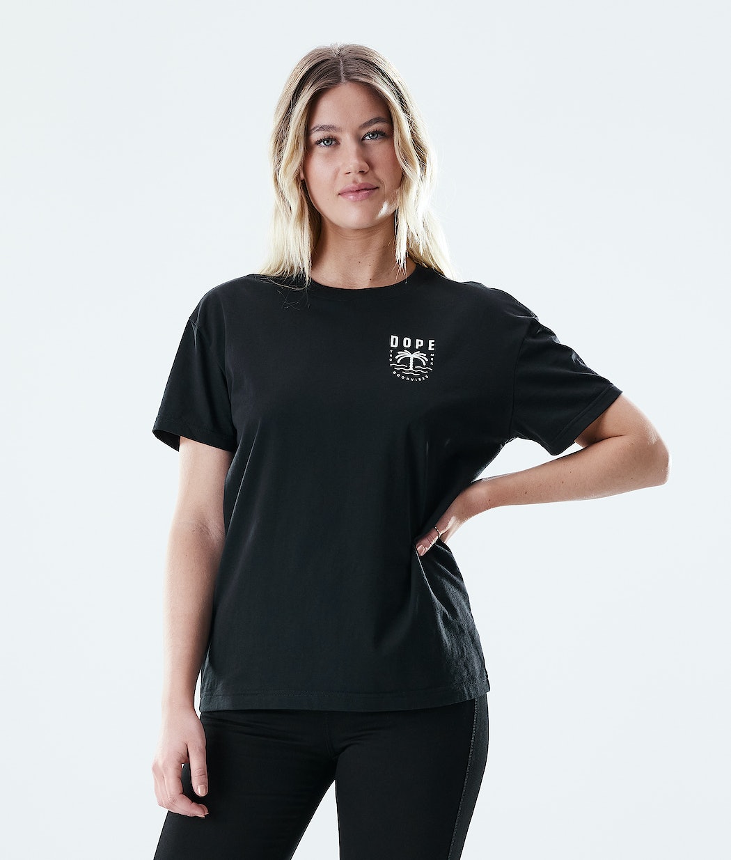 Camisetas Dope Regular Palm Mujer Negras | 920-URLPEN