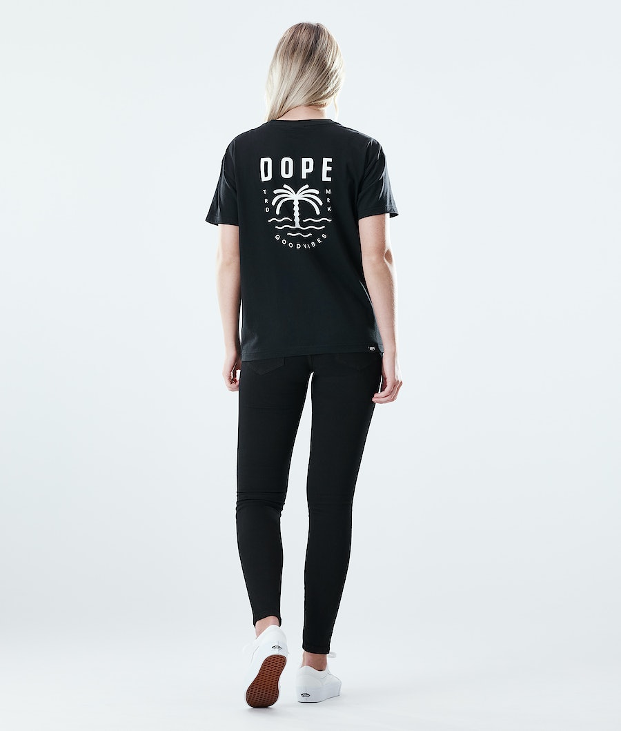 Camisetas Dope Regular Palm Mujer Negras | 920-URLPEN