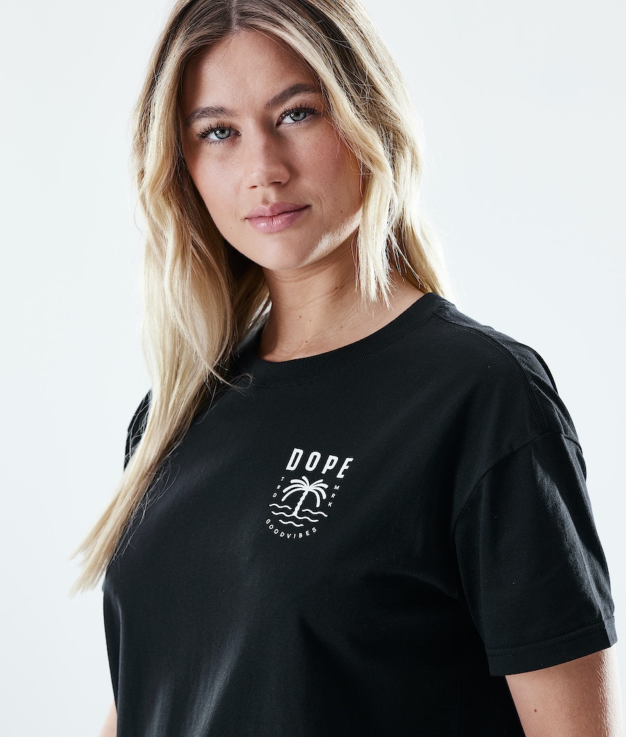 Camisetas Dope Regular Palm Mujer Negras | 920-URLPEN