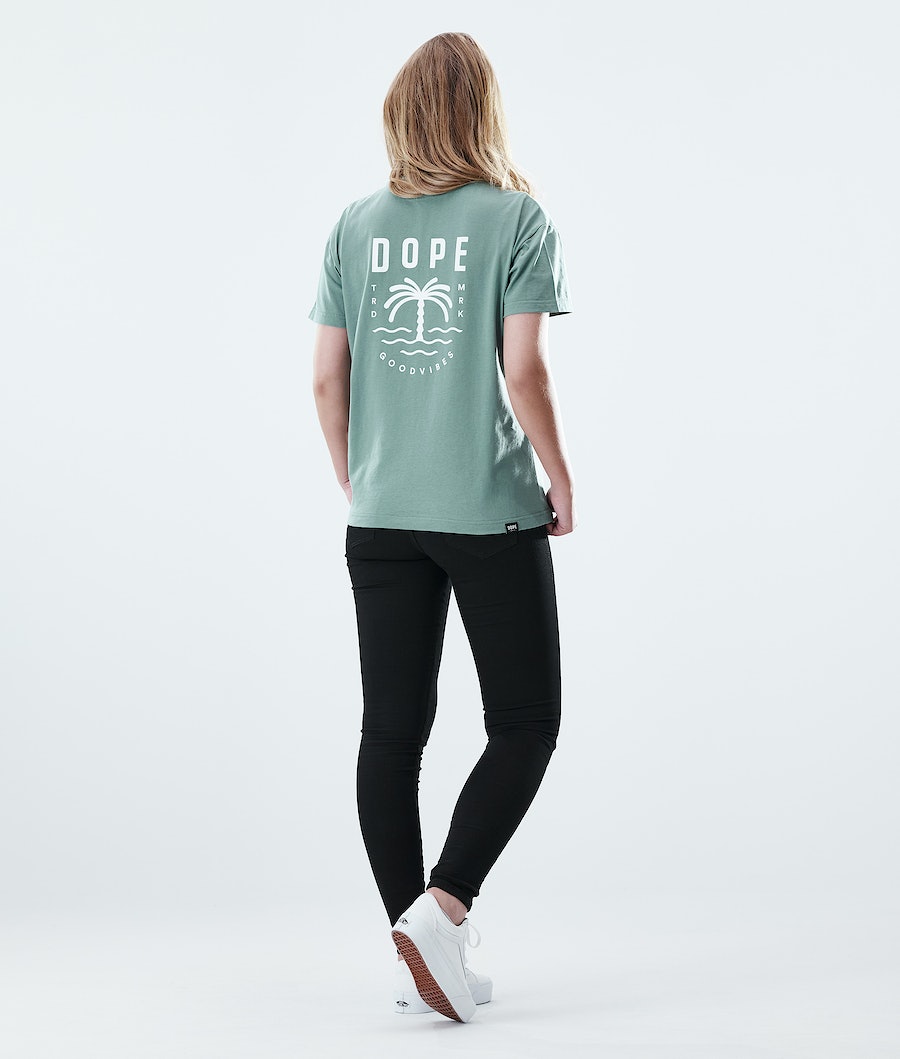 Camisetas Dope Regular Palm Mujer Verde | 679-IRQSOX