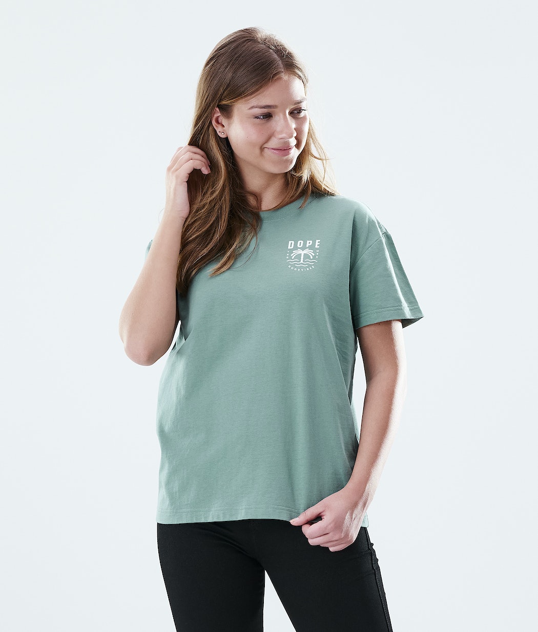 Camisetas Dope Regular Palm Mujer Verde | 679-IRQSOX