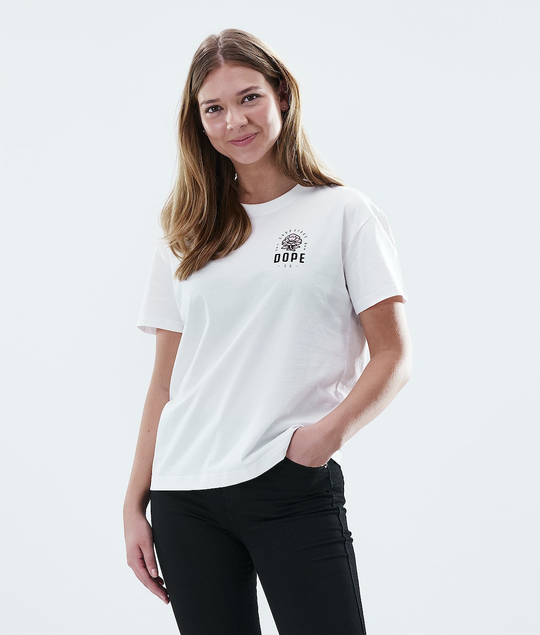 Camisetas Dope Regular Rose Mujer Blancas | 243-OCQPDX