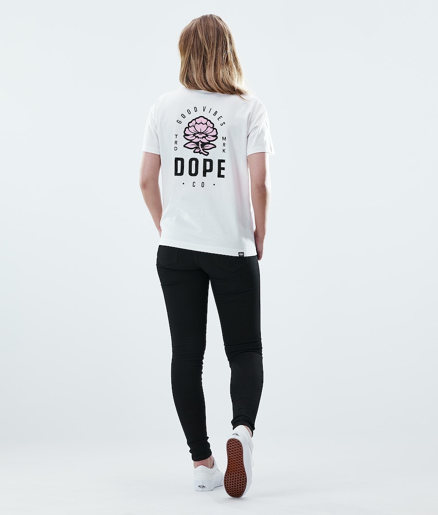 Camisetas Dope Regular Rose Mujer Blancas | 243-OCQPDX