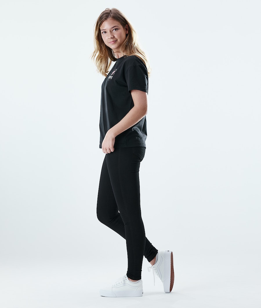 Camisetas Dope Regular Rose Mujer Negras | 349-GIZLJH
