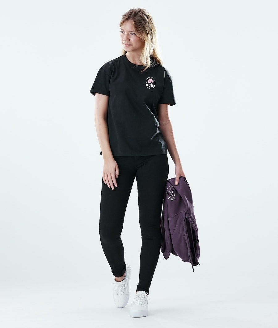 Camisetas Dope Regular Rose Mujer Negras | 349-GIZLJH