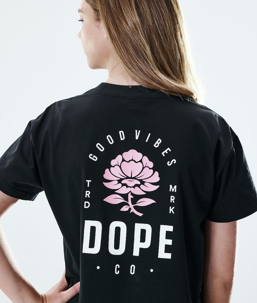 Camisetas Dope Regular Rose Mujer Negras | 349-GIZLJH