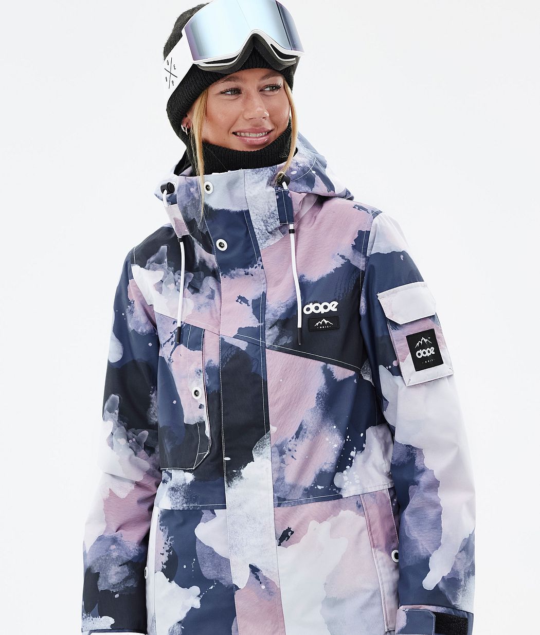 Chaqueta Snowboard Dope Adept W Mujer Rosas Azul Marino | 491-NFGOUW