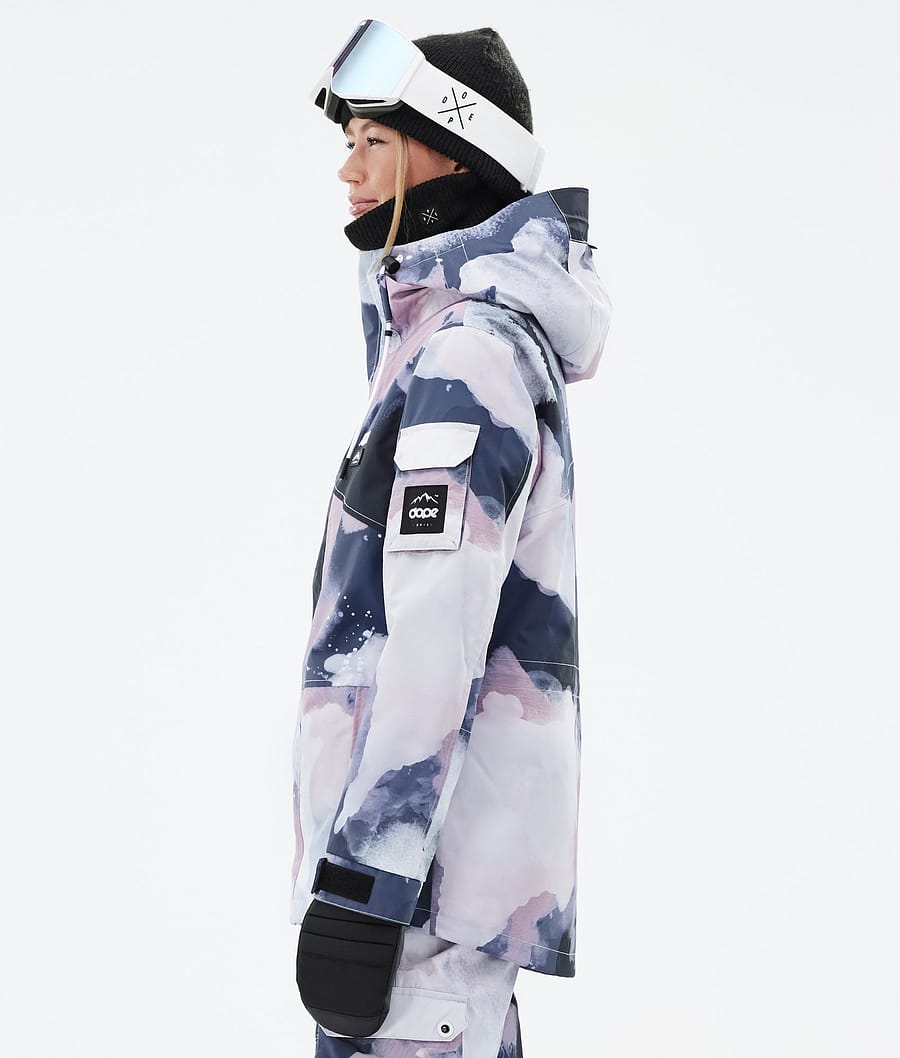 Chaqueta Snowboard Dope Adept W Mujer Rosas Azul Marino | 491-NFGOUW