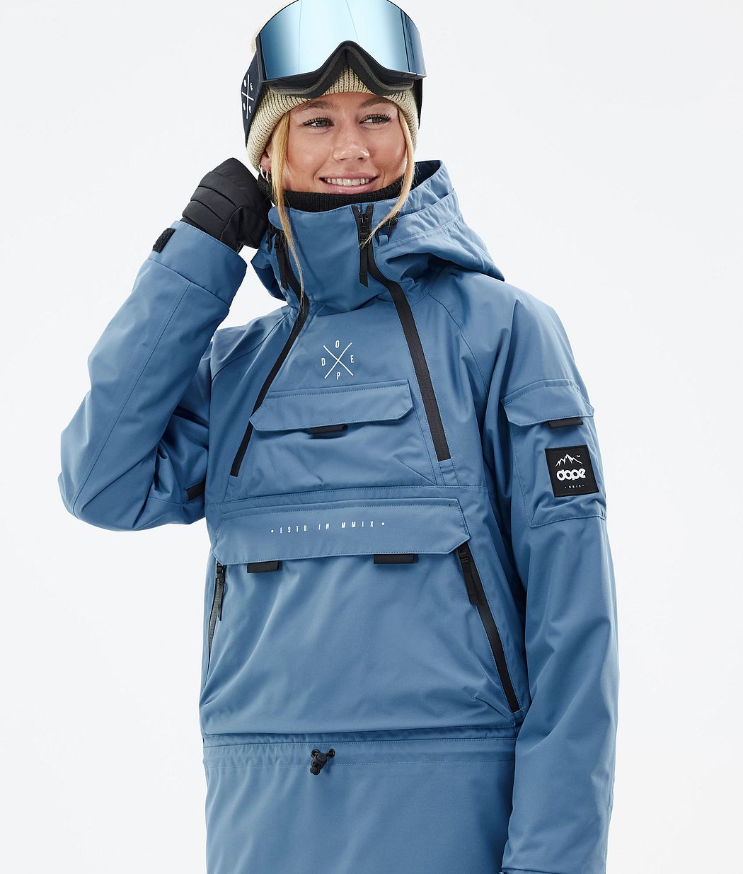 Chaqueta Snowboard Dope Akin W Mujer Azules Gris | 812-ZUPNRY