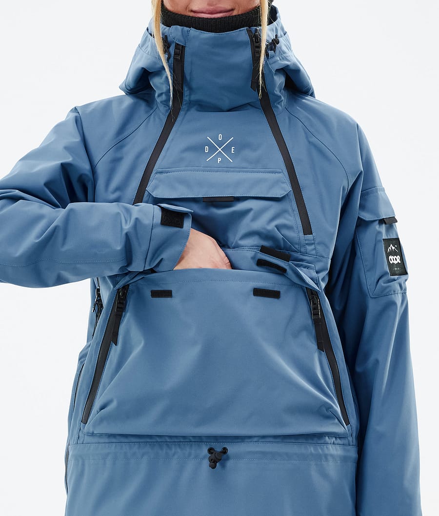 Chaqueta Snowboard Dope Akin W Mujer Azules Gris | 812-ZUPNRY