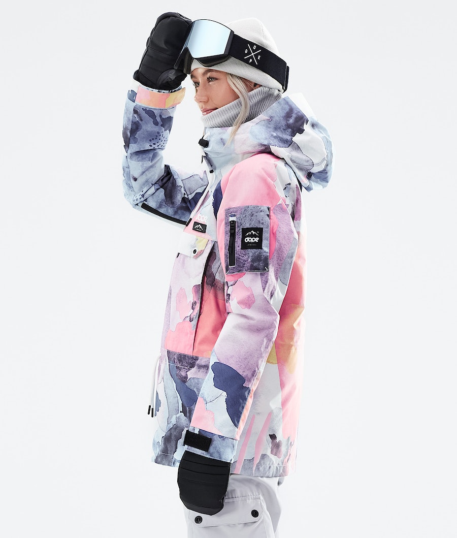 Chaqueta Snowboard Dope Annok W 2021 Mujer Multicolor Rosas | 204-AEWJGM