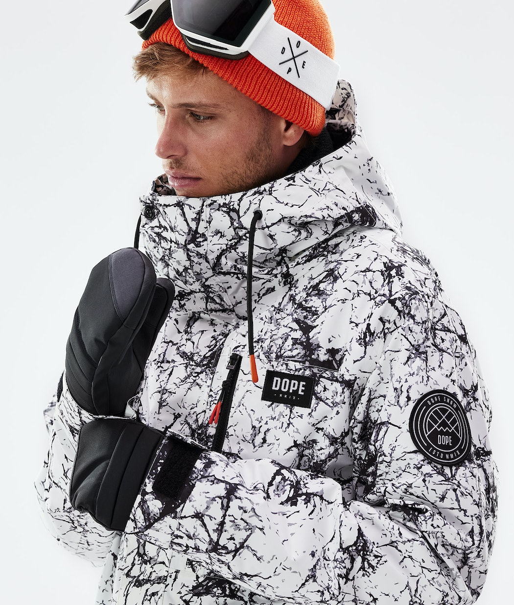 Chaqueta Snowboard Dope Blizzard Full Zip 2021 Hombre Blancas Negras | 829-KJHXCA