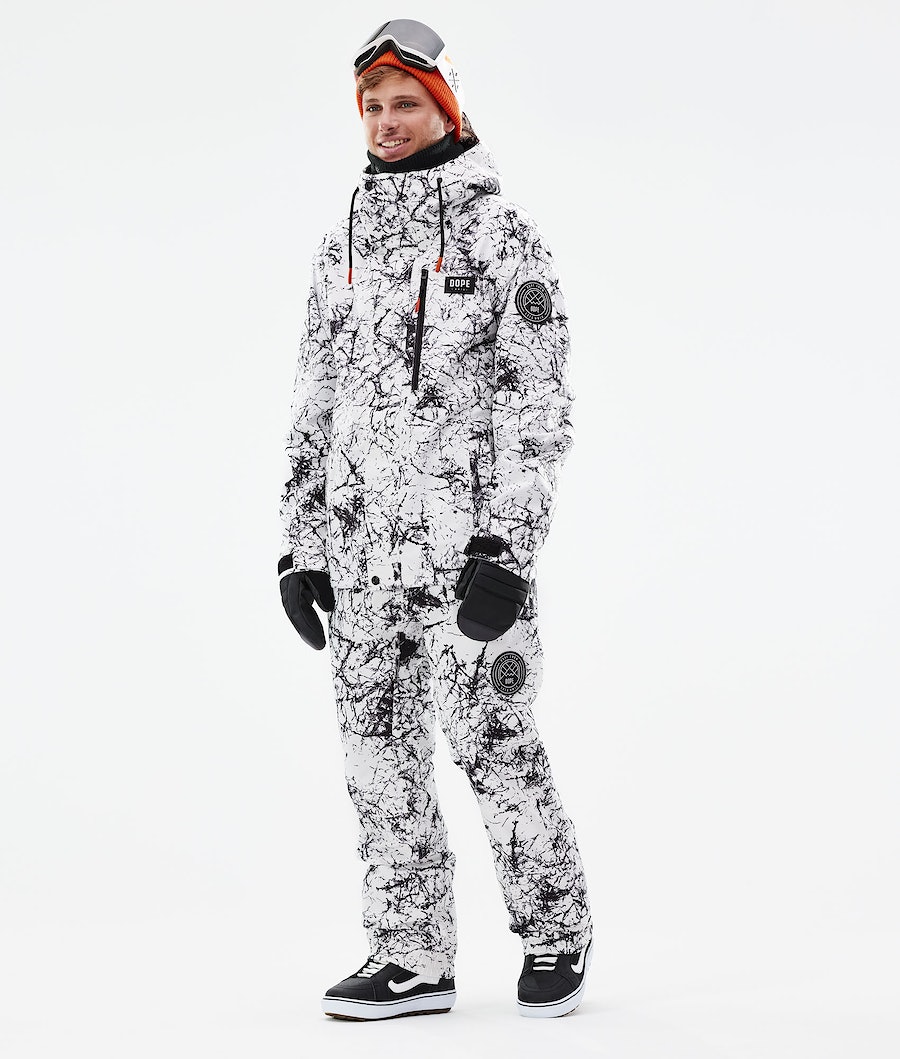 Chaqueta Snowboard Dope Blizzard Full Zip 2021 Hombre Blancas Negras | 829-KJHXCA