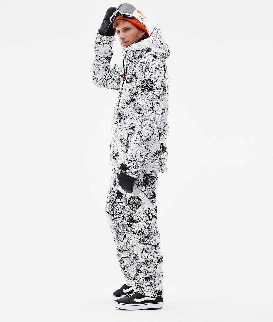 Chaqueta Snowboard Dope Blizzard Full Zip 2021 Hombre Blancas Negras | 829-KJHXCA