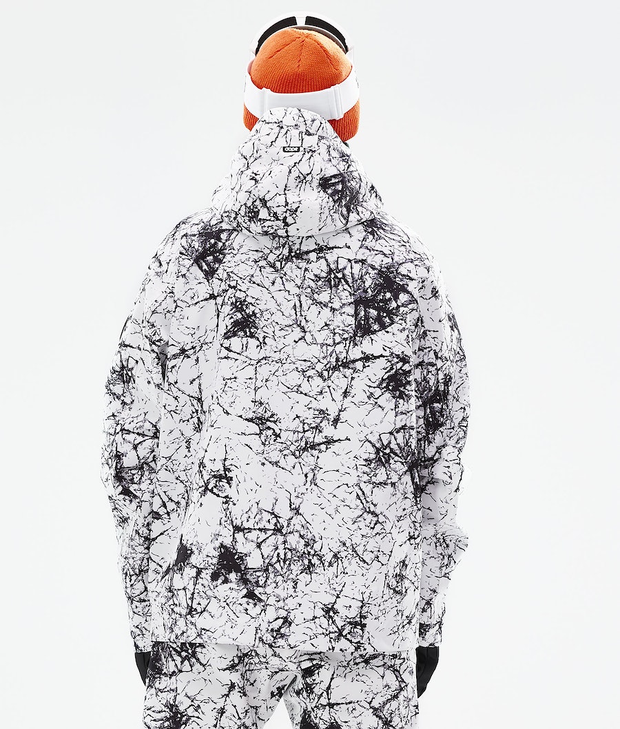Chaqueta Snowboard Dope Blizzard Full Zip 2021 Hombre Blancas Negras | 829-KJHXCA