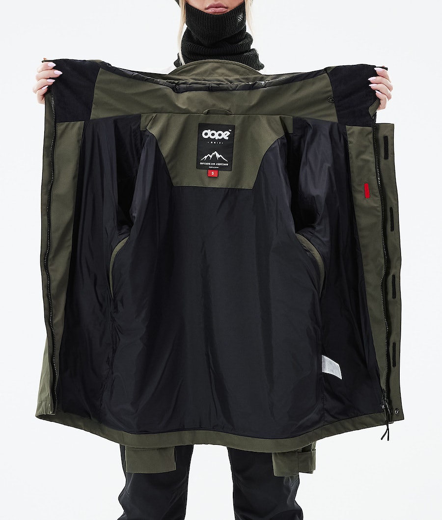 Chaqueta Snowboard Dope Blizzard W Full Zip 2021 Mujer Verde Oliva Verde | 395-KRXGEU