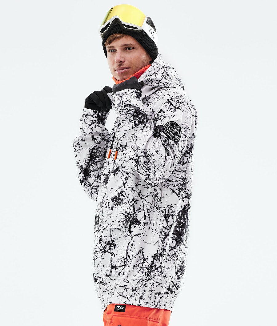 Chaqueta Snowboard Dope Wylie Hombre Blancas Negras | 671-JMQDVY