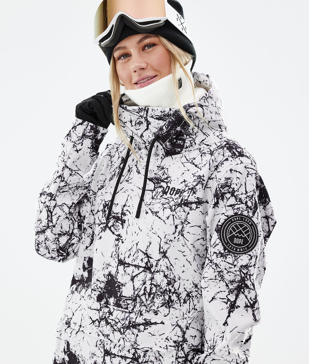 Chaqueta Snowboard Dope Wylie Mujer Blancas Negras | 369-LIGFJQ