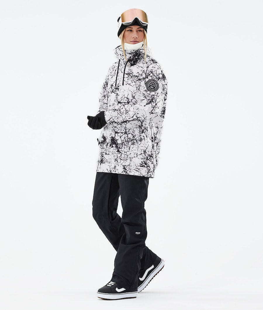 Chaqueta Snowboard Dope Wylie Mujer Blancas Negras | 369-LIGFJQ