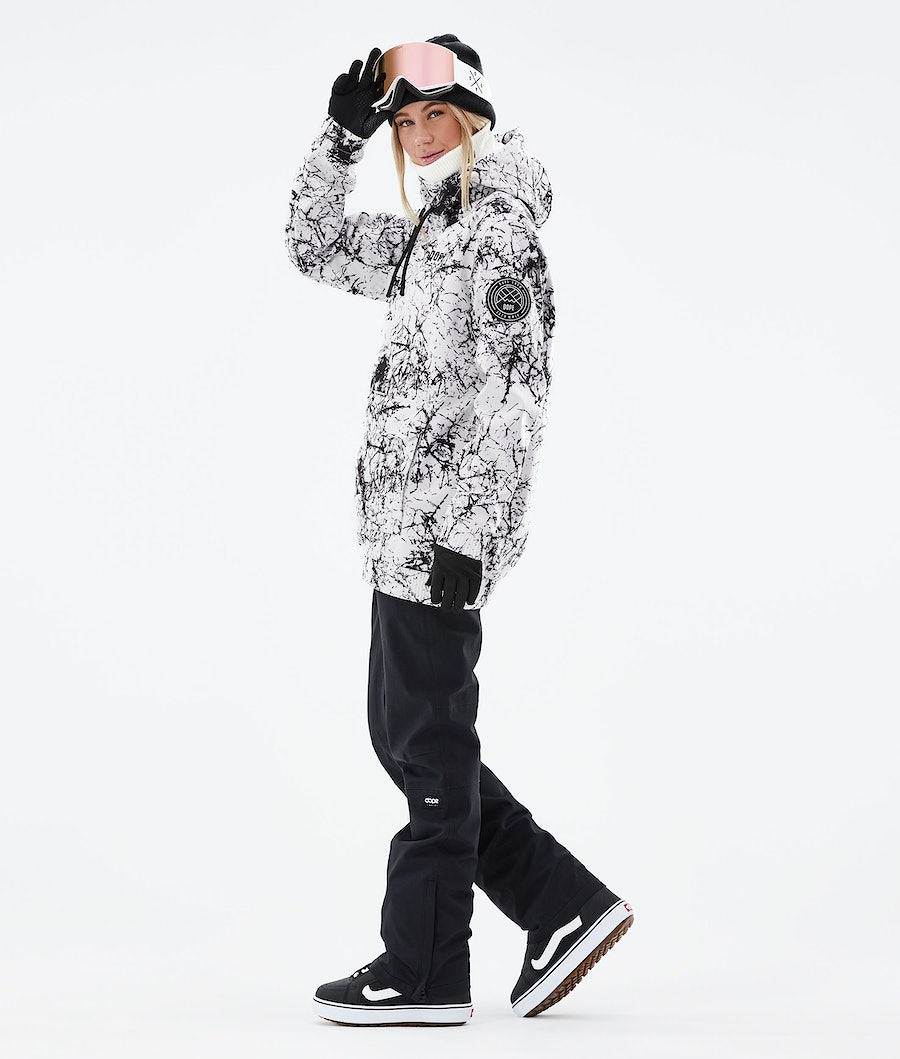 Chaqueta Snowboard Dope Wylie Mujer Blancas Negras | 369-LIGFJQ