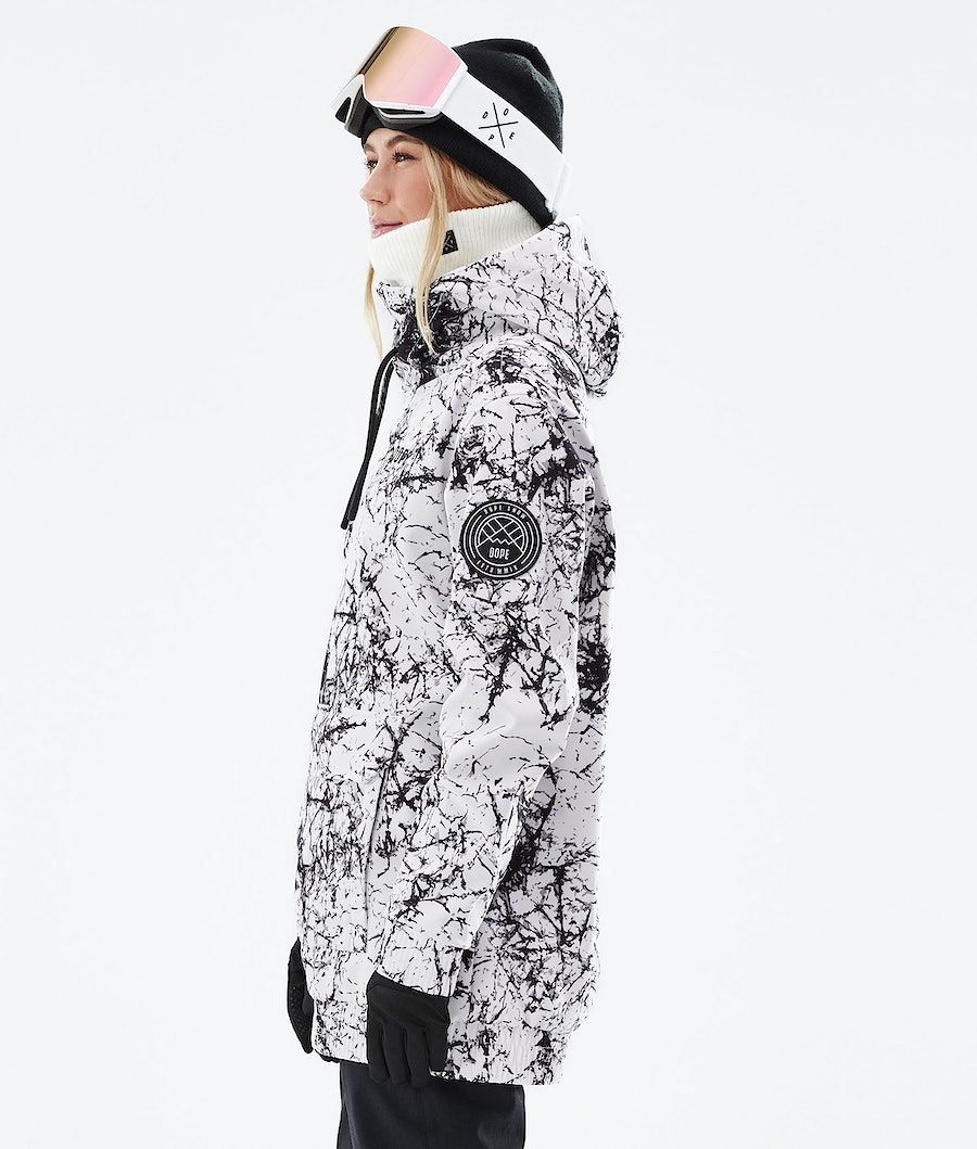Chaqueta Snowboard Dope Wylie Mujer Blancas Negras | 369-LIGFJQ