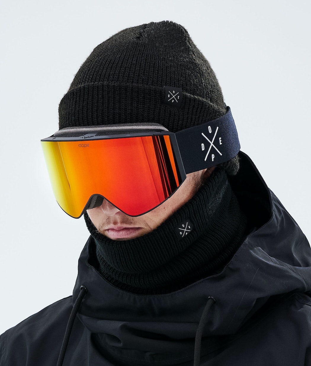 Gafas Esqui Dope Sight Hombre Negras Rojas | 924-FPYKQB