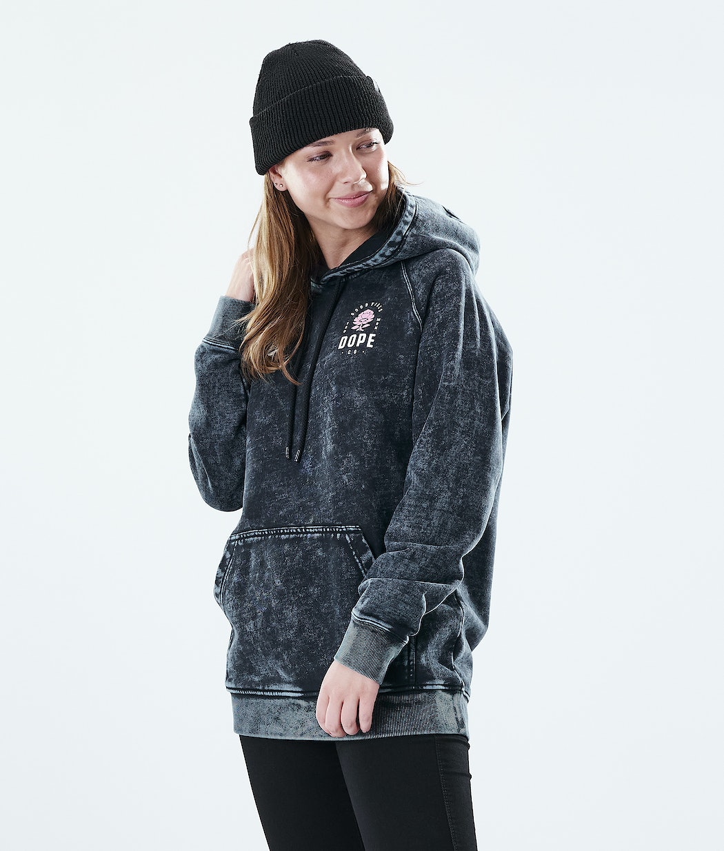 Sudadera Dope Regular Rose Mujer Negras | 042-SNFOXQ