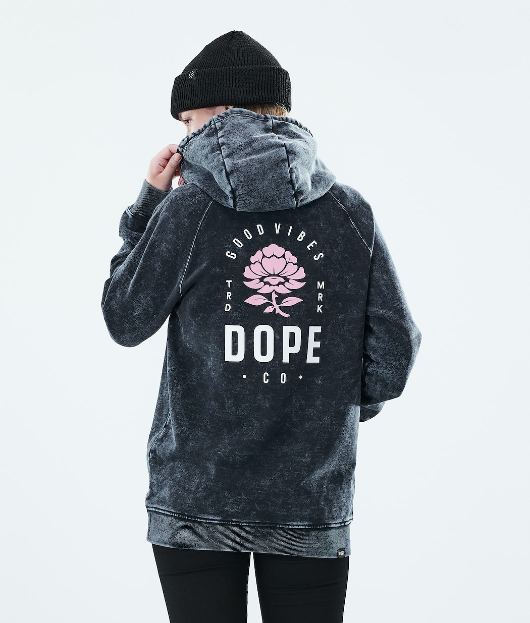 Sudadera Dope Regular Rose Mujer Negras | 042-SNFOXQ